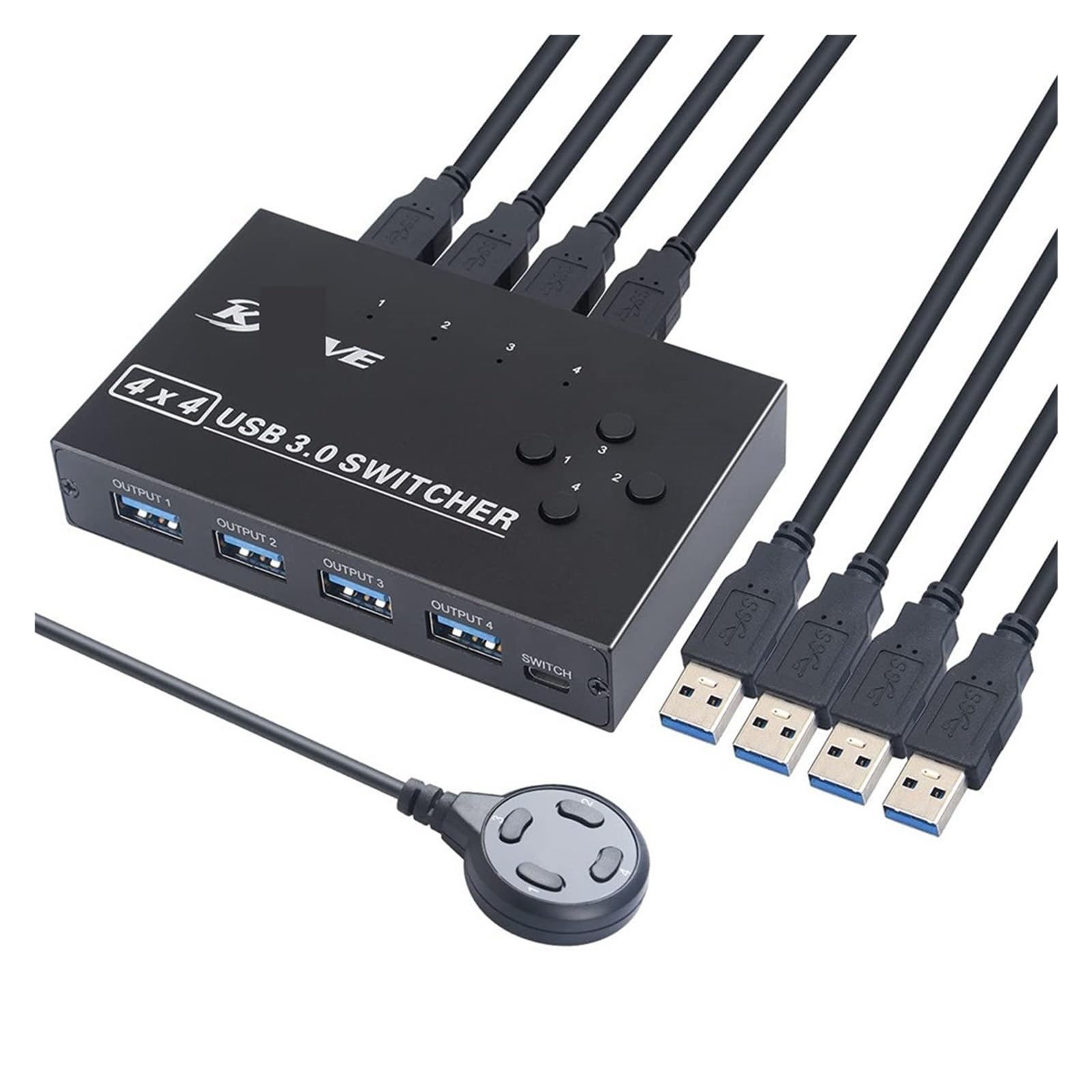 4 in 4 Out USB Switch Selector 4x4 KVM Switcher 3.0 Hub 3 0 KM 4 Hosts Share 4 USB Devices for Keyboard Printer KVM Switch-image-32