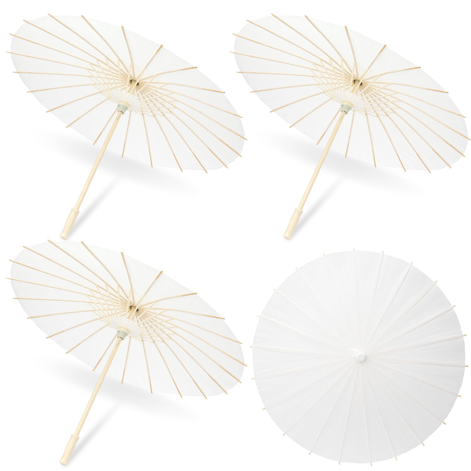 Paraguas Blanco Para Sombrillas, Paquete De 20, Paraguas Vintage De 33 Pulgadas, Paraguas Japonés De Papel Aceitado Para Mujeres, Decoración Tradicional De Boda, Fiesta Nupcial Y Manualidades