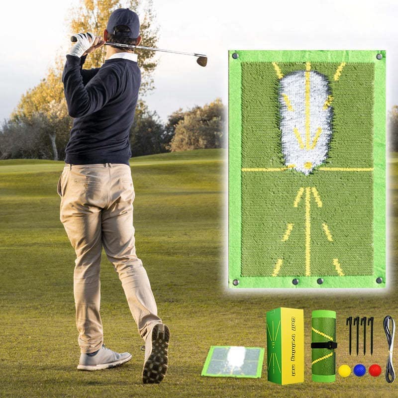 Premium Golf Training Mat for Swing Detection Batting, Mofish Golf Impact Mat, Path Feedback Golf Practice Mats, Advanced Golf Hitting Mat for Indoor Outdoor, Golf Training Aid Equipment