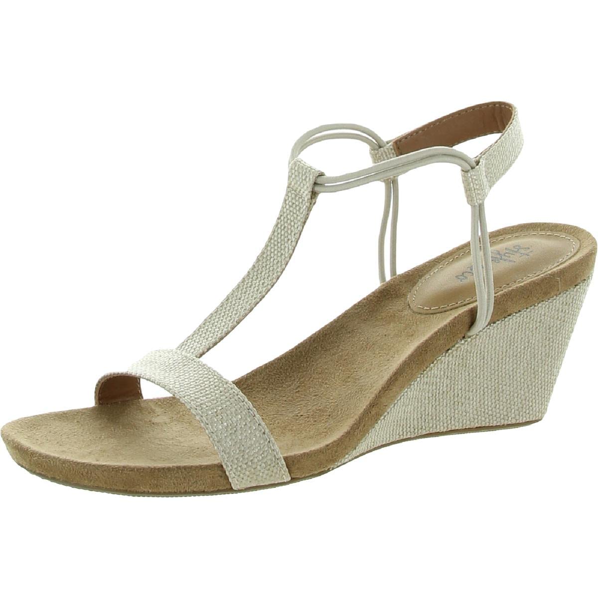 Style & Co. Womens Mulan Denim Wedge Sandals Gold 12 Medium (B,M) - Image 2