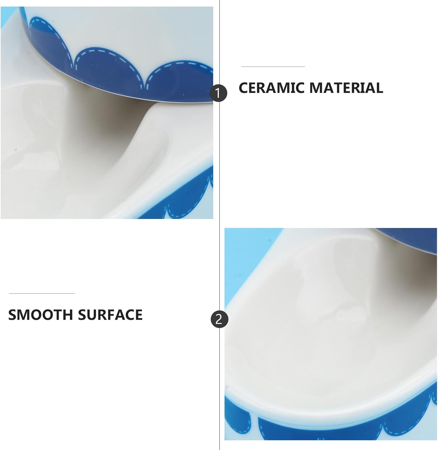 GLEAVI Ceramic Rabbit Water Bowl Creative Pet Waterbowl Household Drinking Bowl for Small Animals Blue Ceramic Water Feeder Suitable for Rabbits and Hamsters