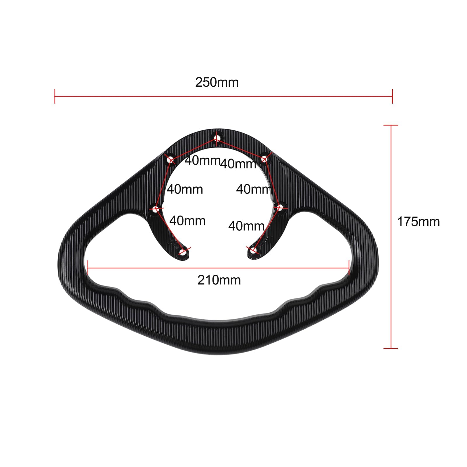 Poignée de réservoir de Moto en Aluminium CNC pour Honda CBR600 CBR 1000RR 900RR 250RR VFR400 CB 600F VTR1000 Bouchon de réservoir de Carburant Accoudoir Passager (Rouge)