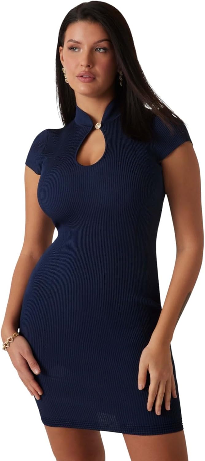 Guess Womens Short Sleeve Malia Sweater Dress