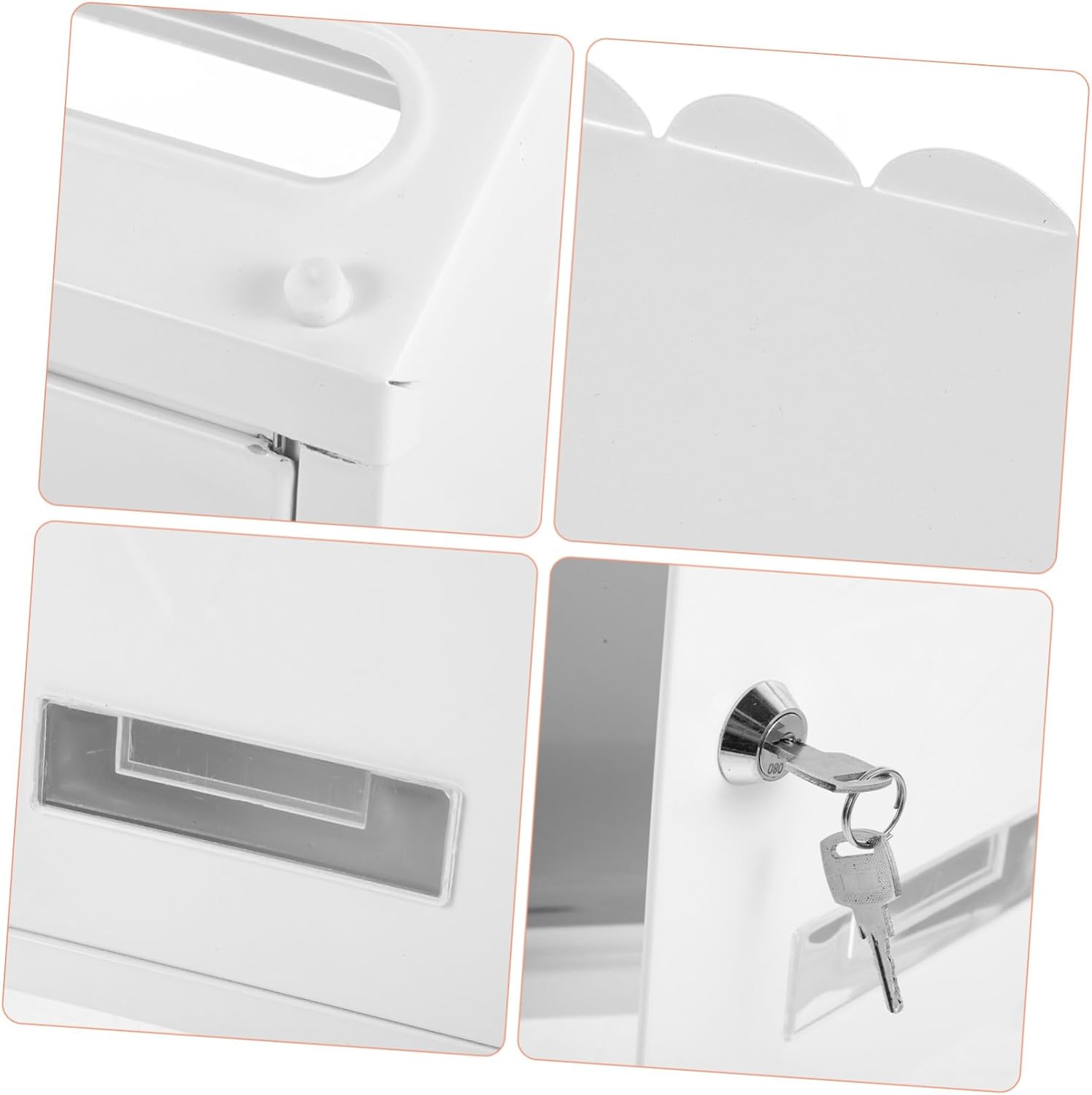 Vaguelly Vintage Wall Mount Mailbox White Iron Retro Letter Box with Lock Weatherproof Post Box for Outdoor Home and Office Use Easy Installation Capacity for Letters and Magazines