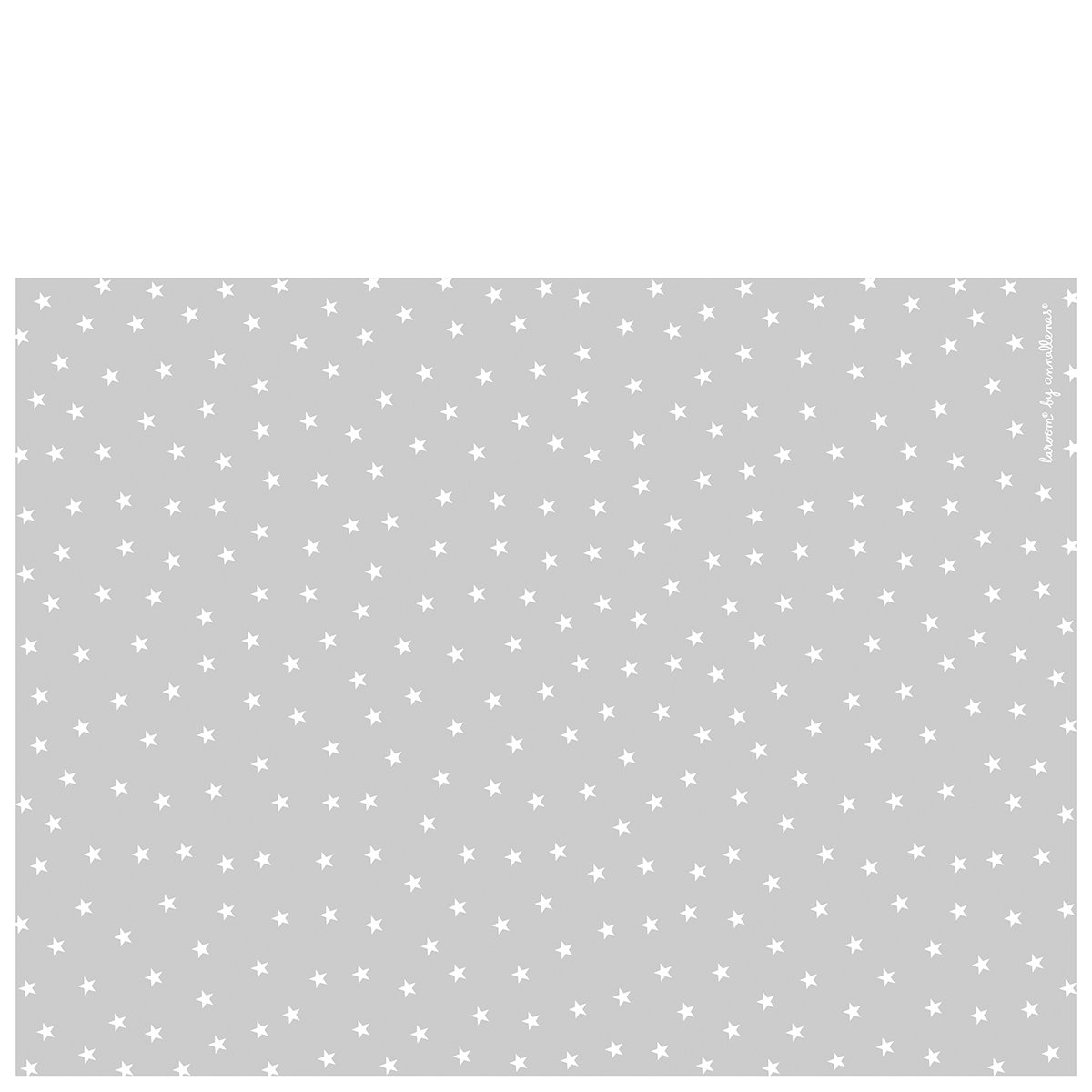 Laroom Alfombra Vinílica Infantil Diseño Estrellas, Vinilo Antiliscante, Gris, 133x200 cm