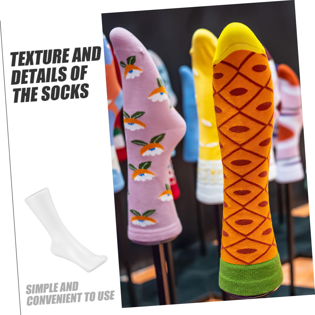 BELLIFFY Plastic Thickened Leg Mold Foot Mannequin for Sock Display Lifelike Foot Model Sturdy Base