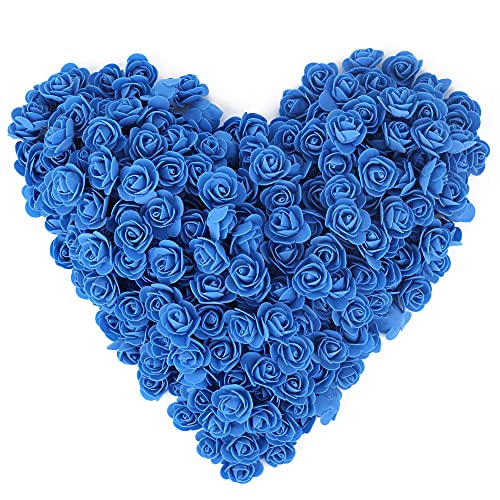500pcs Artificial Flower Rose Heads,INSUNSIX Foam Mini Fake Rose Flower for DIY Crafts Wedding Bouquets Baby Shower Centerpieces Floral Arrangements Party Tables Home Decorations(Royal Blue)