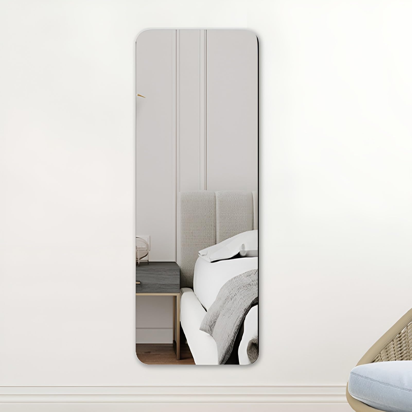 Specchio da Parete Senza Cornice 40x120 cm 40x150 cm Specchio Autoadesivi in Acrilico per Decorazione Domestica(40x120cm-15.7x47.2in)