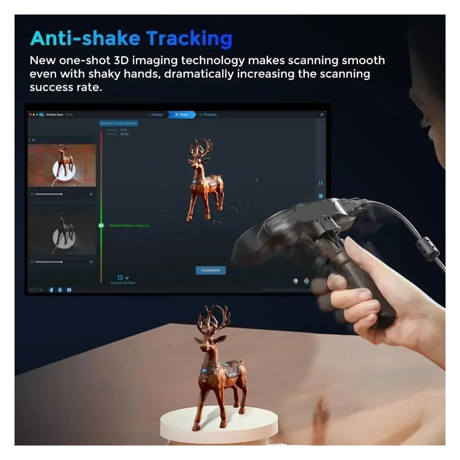 Scanner 3D CR-Scan Pro WiFi Wireless Scansione Portatile Anti-shake Tracking 0.1mmAccuracy