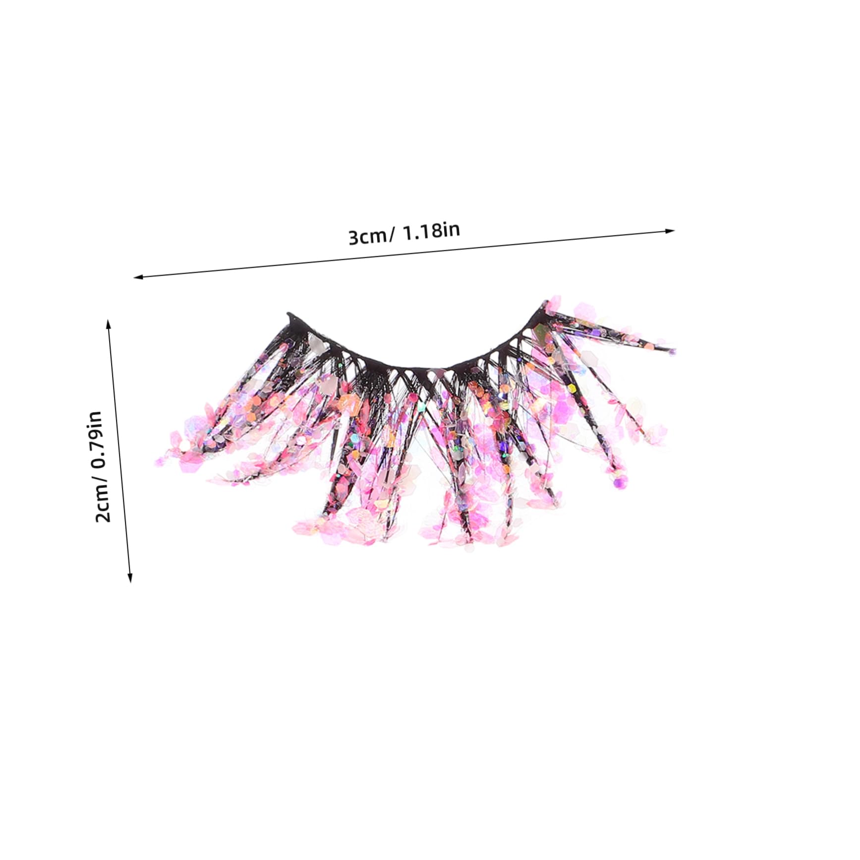 POPETPOP 10paia Luminous Glitter Faux Eyelashes Night Glow Eye Extensions for Women for Parties and Special Occasions