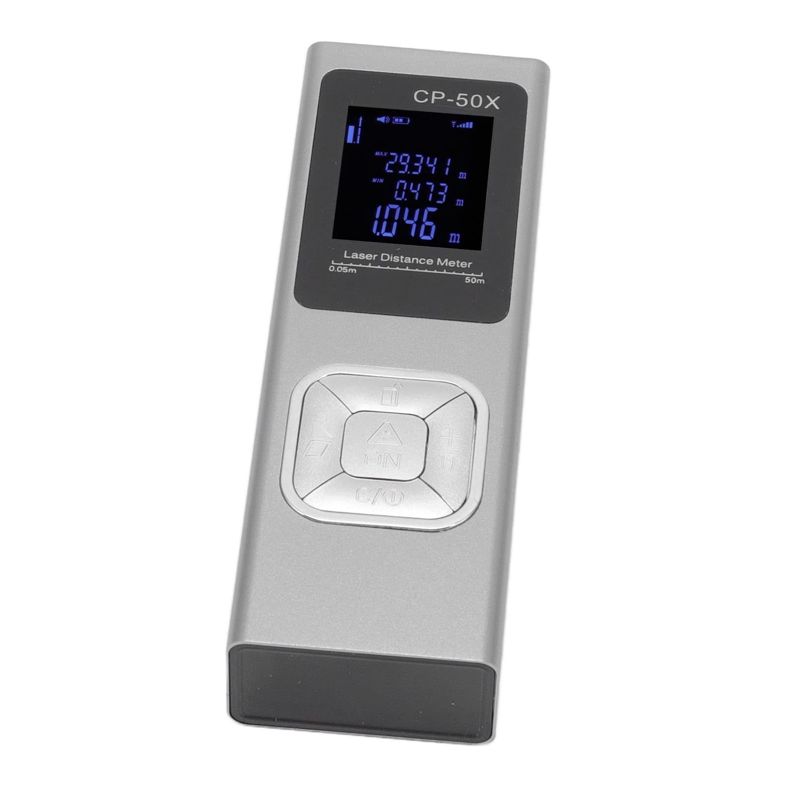 YWBL-WH Medidor de Distancia Láser Portátil Telémetro con Retroiluminación y Voz Integrada 50 M para Medición de área y Volumen con de Mm Pulgadas Pies