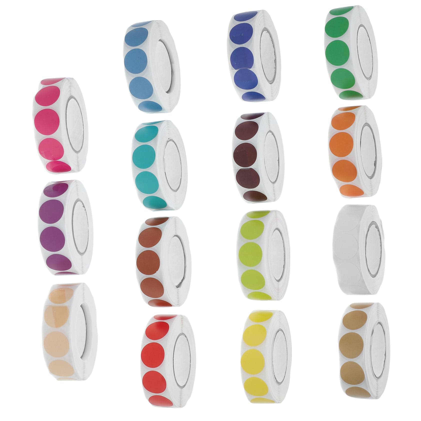OSALADI 15pezzi Etichette Circolari Autoadesive Nastro per Etichette e Adesivi Pois per Codifica Colori Etichettatura Servizi Ristorazione Ristoranti Scuole Progetti Fai da Colore Casuale