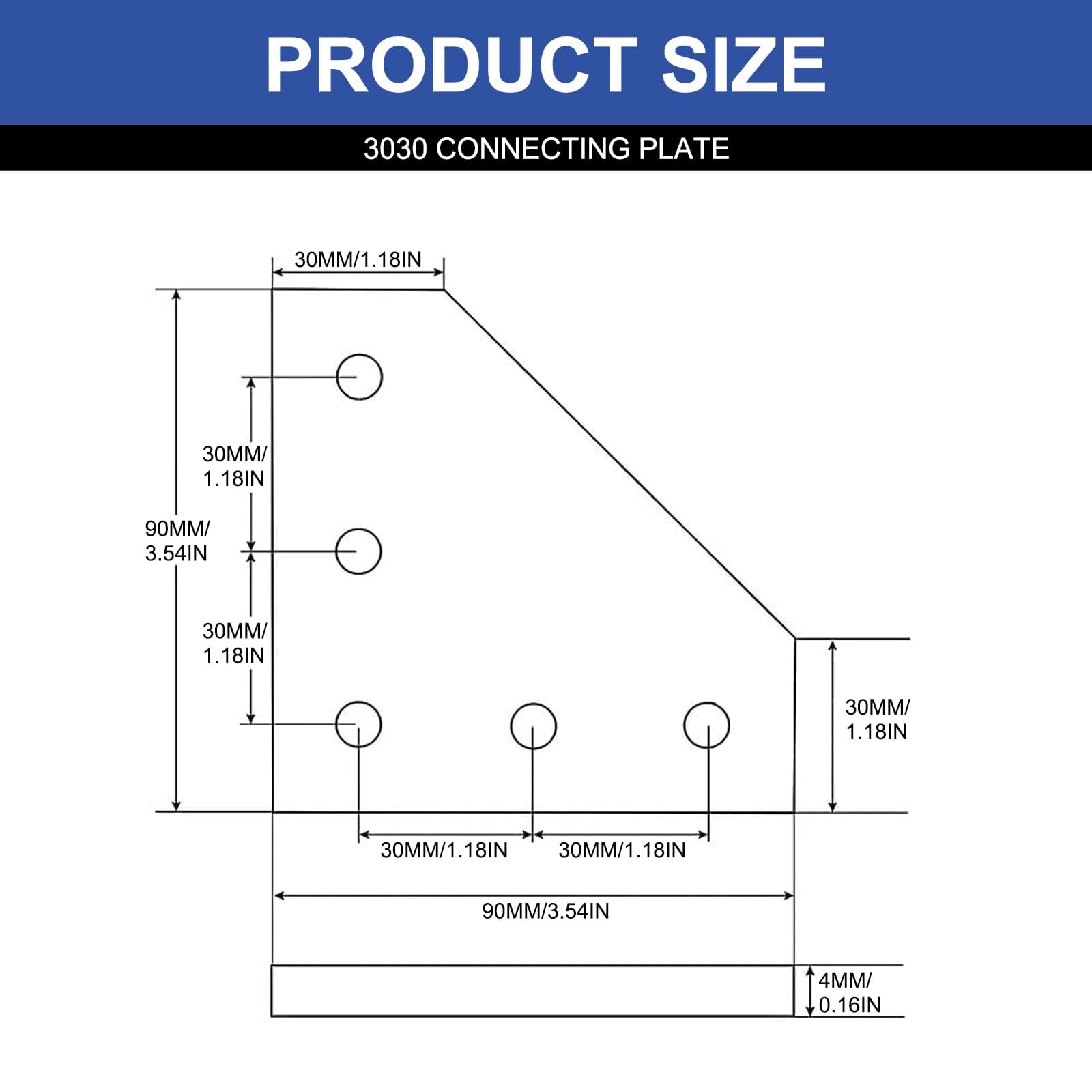 Piastra Di Giunzione Resistente 5 Fori 90 Gradi Per Profili - Foto 4
