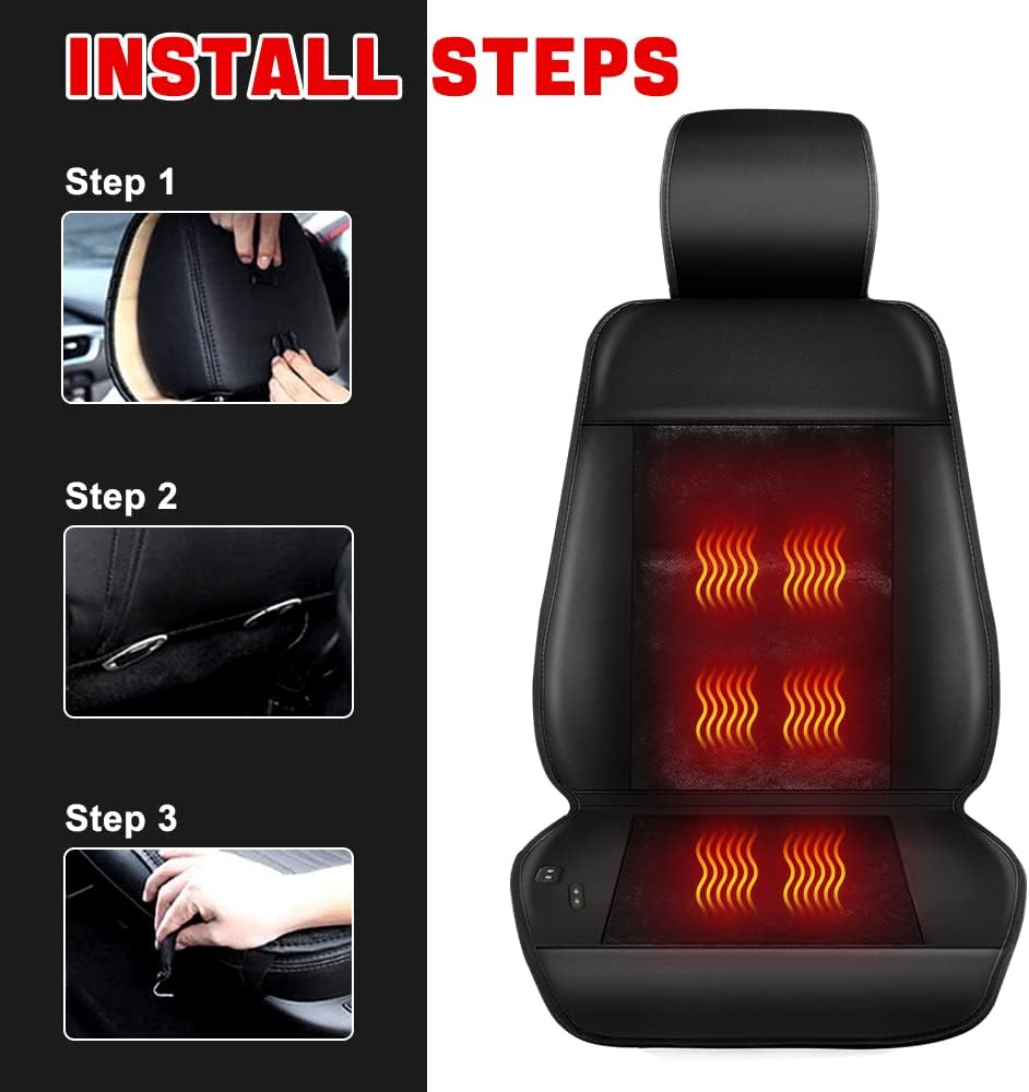 LUSRAIT Seat Cushion, Warm Comfortable Seat Cover with Full Back Support, Universal Seat Cushion for Left Seat in Winter, Light Black