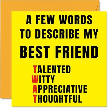 Rude Birthday Cards for Best Friend, Few Words Describe Tw*t