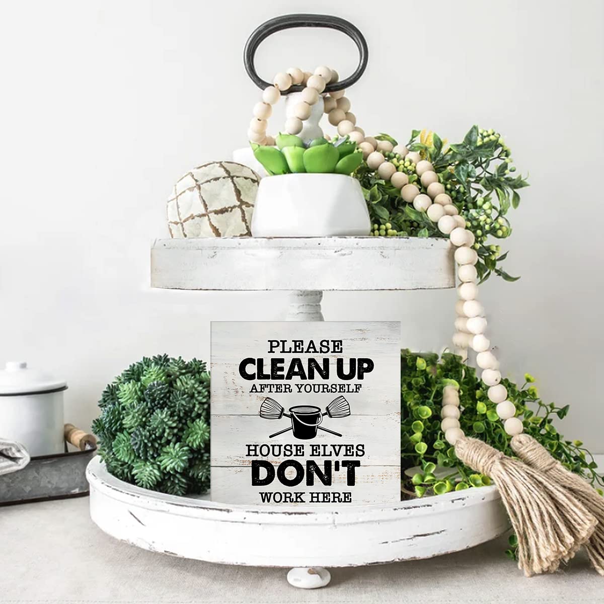Amazon.co.jp: Please Clean up After Yourself 木製ボックスサイン 