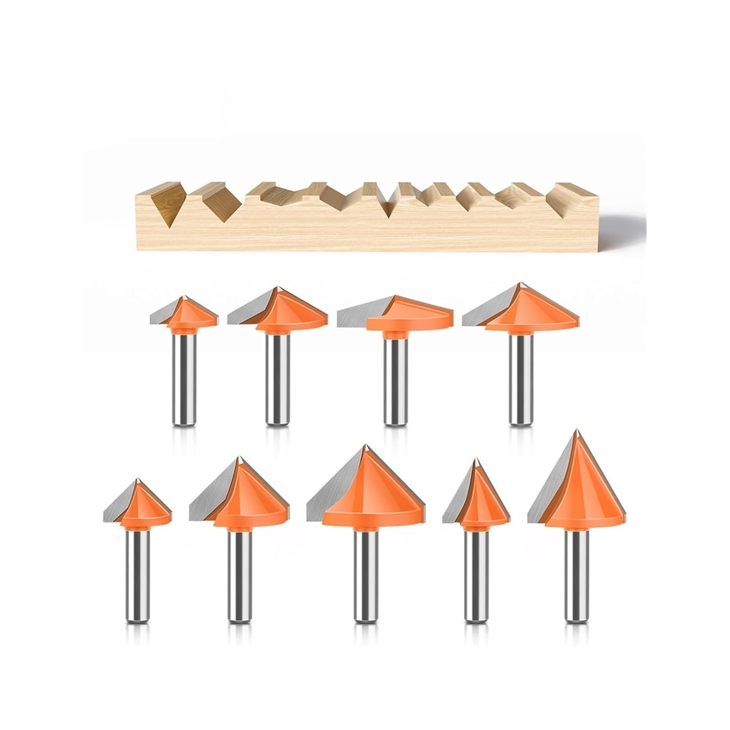 8mm Shank CNC Solid Carbide 3D Engraving Router Bit 60-150° Woodworking Milling Cutter(8mm x 38mm x 120deg)