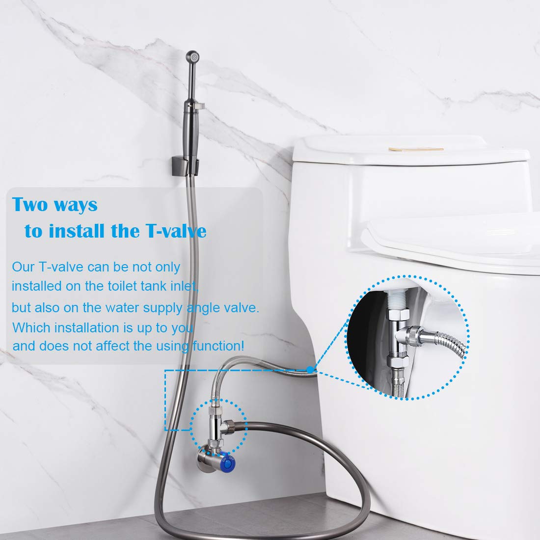 SonTiy - Spray per bidet per WC, con pressione regolabile, per bagno, pannolino, igiene personale, bagno per animali domestici, pulizia pavimento o auto, Colore canna di fucile