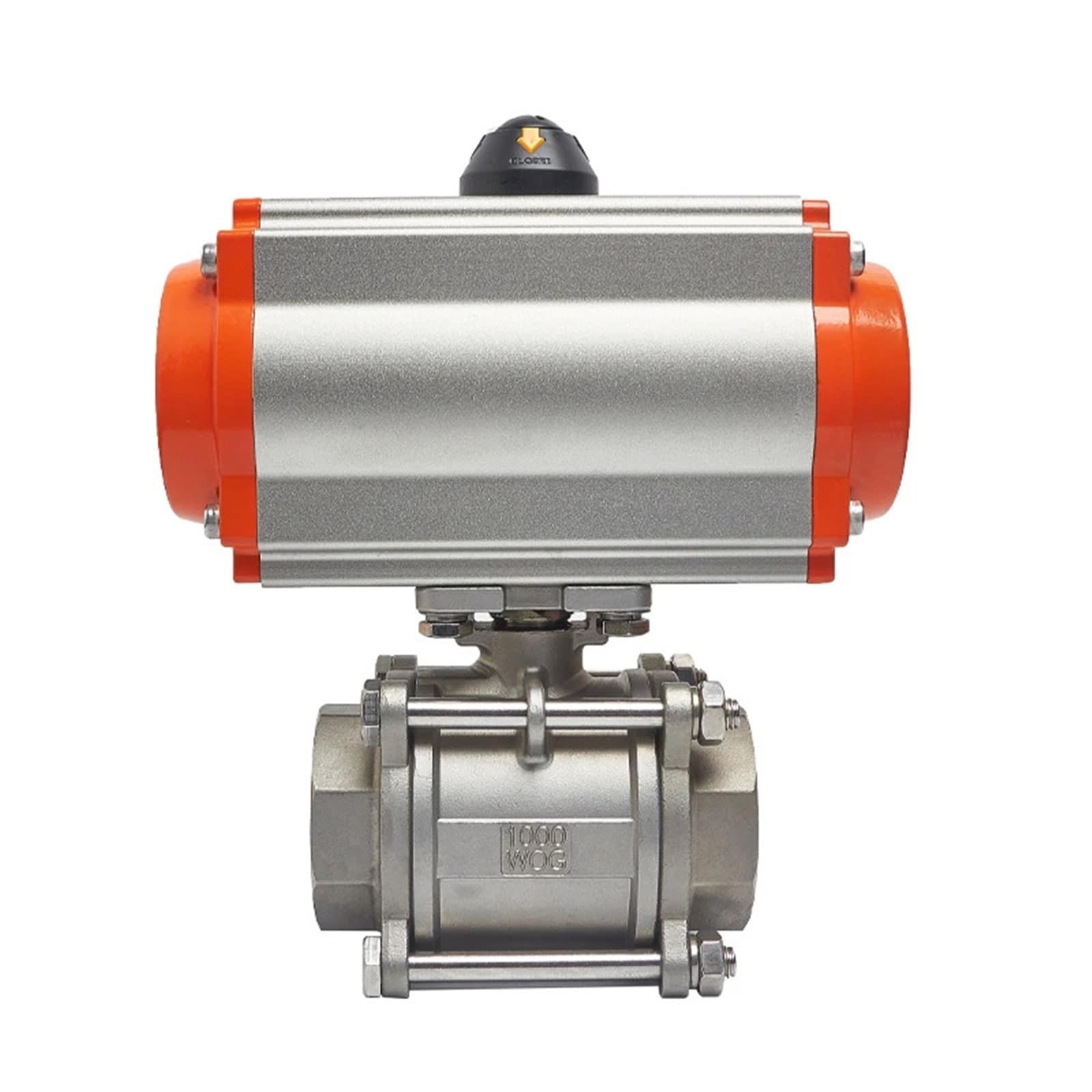Robinet à boisseau sphérique pneumatique 2 pouces en acier inoxydable 304 Q611F-16P trois pièces