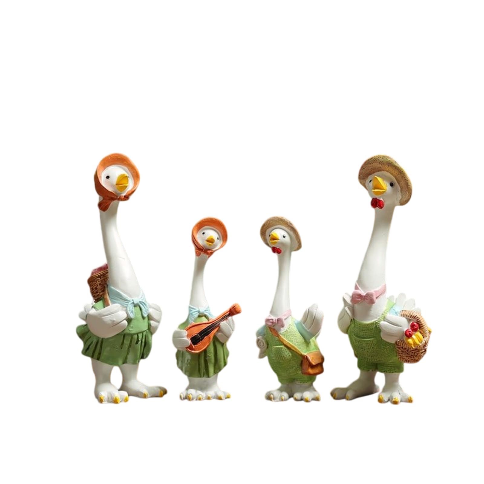 YXCQHZM 4 Pcs Duck Statue Resin Animal Ornament for Shopping Mall Park Decoration Courtyard Bay Kids Toys (A)