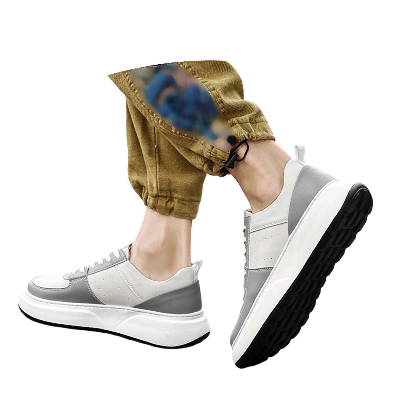 Sneakers da uomo con suola spessa per il tempo libero, comode con lacci traspiranti, sneakers da passeggio antiscivolo