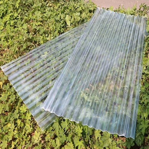 Panel para Tejado Corrugados Transparentes Impermeables,Lámina Perfilada,Panel de Fibra de Vidrio de 1.5mm,3/5/8/10/12/14/16/18/20 Piezas Paneles de Tejado,para Garaje (0.9x1.7m,16 pcs)