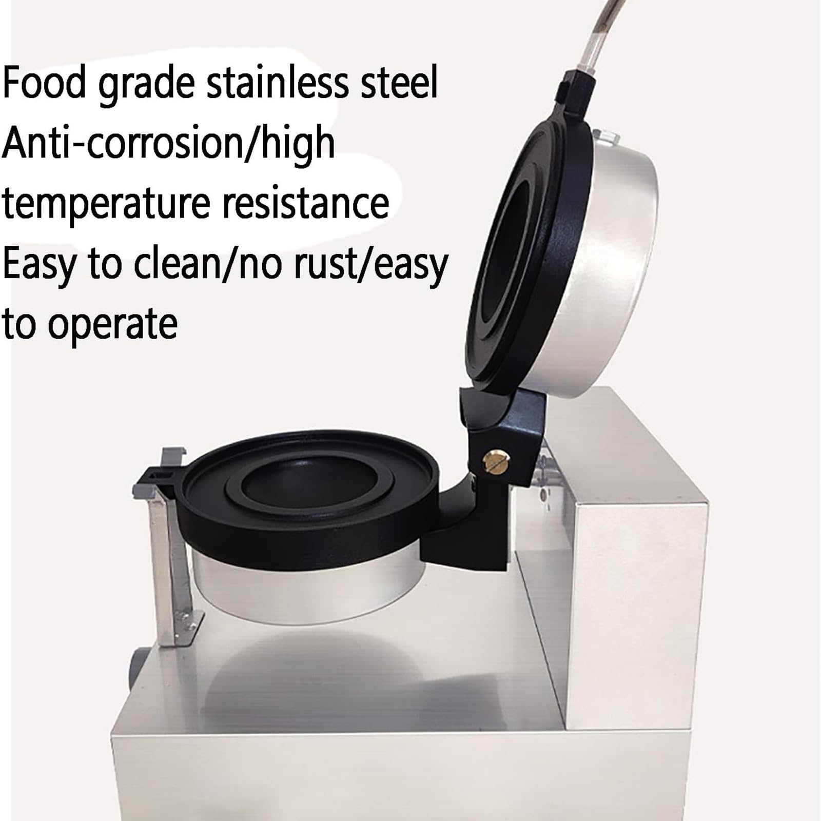 Máquina Comercial para Hacer Hamburguesas y gofres, máquina eléctrica Antiadherente para sándwiches y Hamburguesas con Control de Temperatura, Temporizador de 5 Minutos/calentamien,