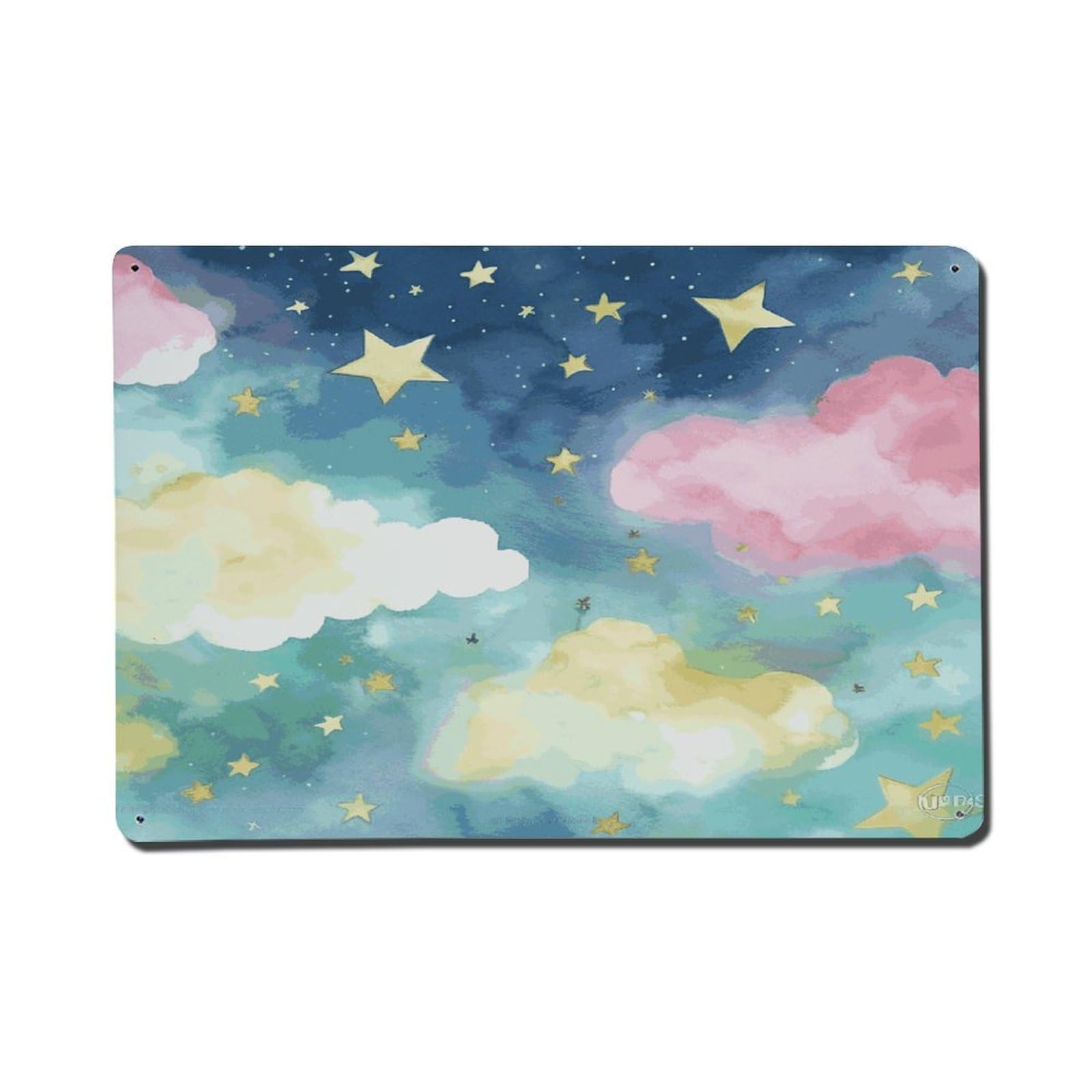 Adfgyerh Style Stars Watercolor Sky Metal Signs Funny, Aluminum Tin Sign Indoor Outdoor Decor, Vintage Signs For Home Office Kitchen Bar Cafe Garden Farmhouse Wall Decor