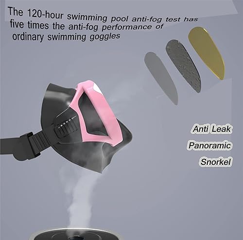Miniatura 4 de Máscara de buceo panorámica HD, máscara de esnórquel antivaho para buceo, máscara de buceo con correa de silicona para esnórquel en seco