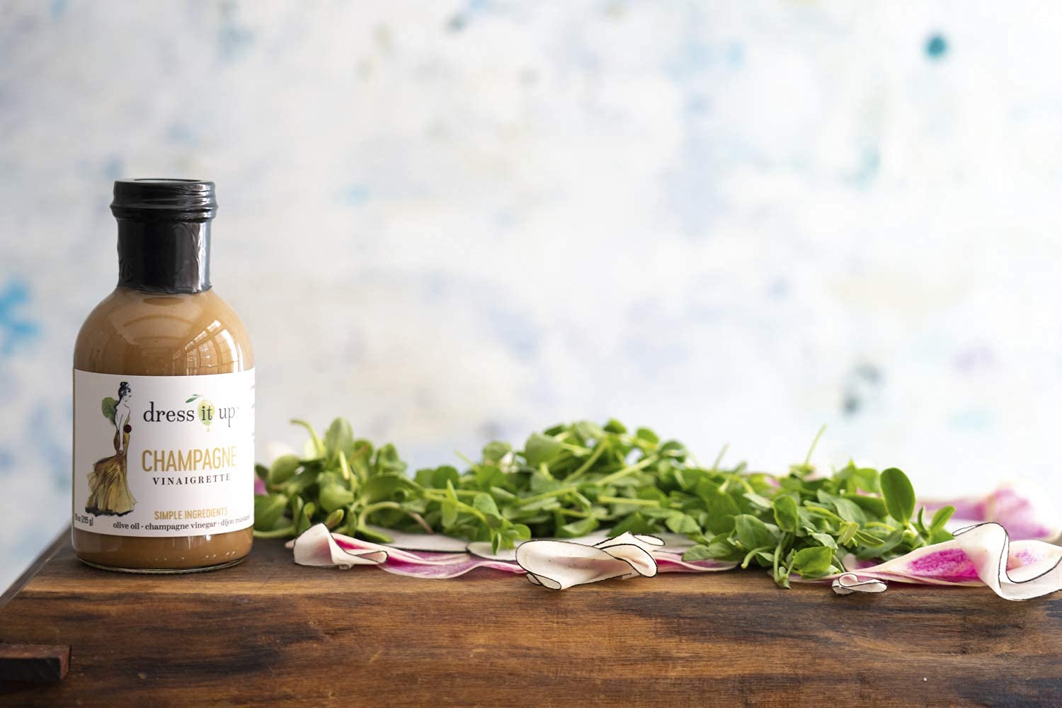 sachin and babi light blue dress Pear, Fig, Apple & Arugula Salad with Champagne Walnut Vinegar Dressing main image 0