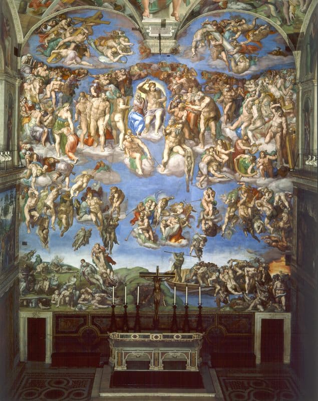 Sistine Chapel Sistine Chapel The Last Judgement Michelangelo Buonarroti - Canvas Wall Art - Canvas Print On A Wooden Frame - Perfect Picture For Wall Decoration