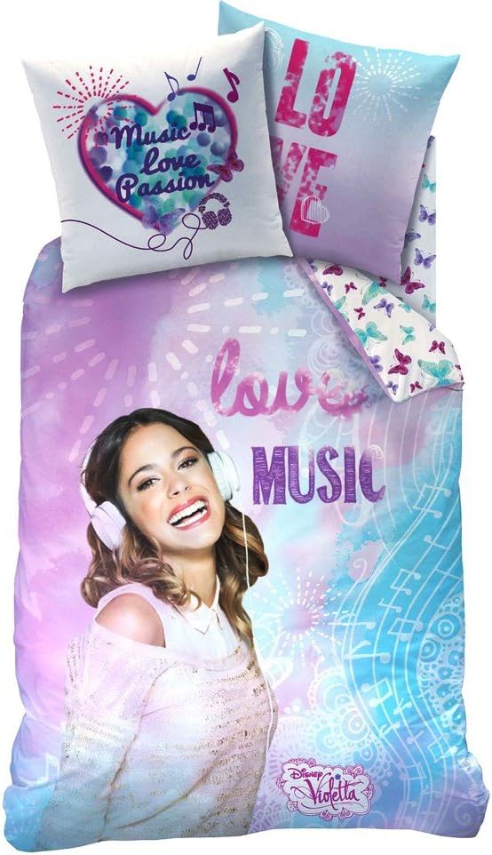 Violetta - Kids Reversible Duvet Set Linon Music 80/80 x 135/200cm