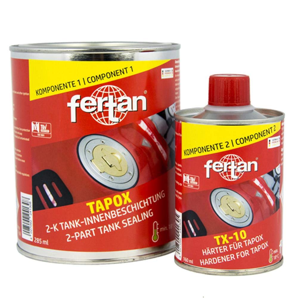 FERTAN TAPOX 2-Komponenten TANKVERSIEGELUNG;Tank;ROST;Auto;Motorrad;Tankbeschichtung,Innenbeschichtung,Tankrestaurierung