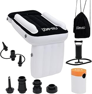 Inflatable Airplane Baby Travel Bed | Inflatable Airplane Bed for Kids | Baby Airplane Travel Bed| Toddler Airplane Bed | Airplane Bed for Infants with Mini Inflator and Manual Pump,