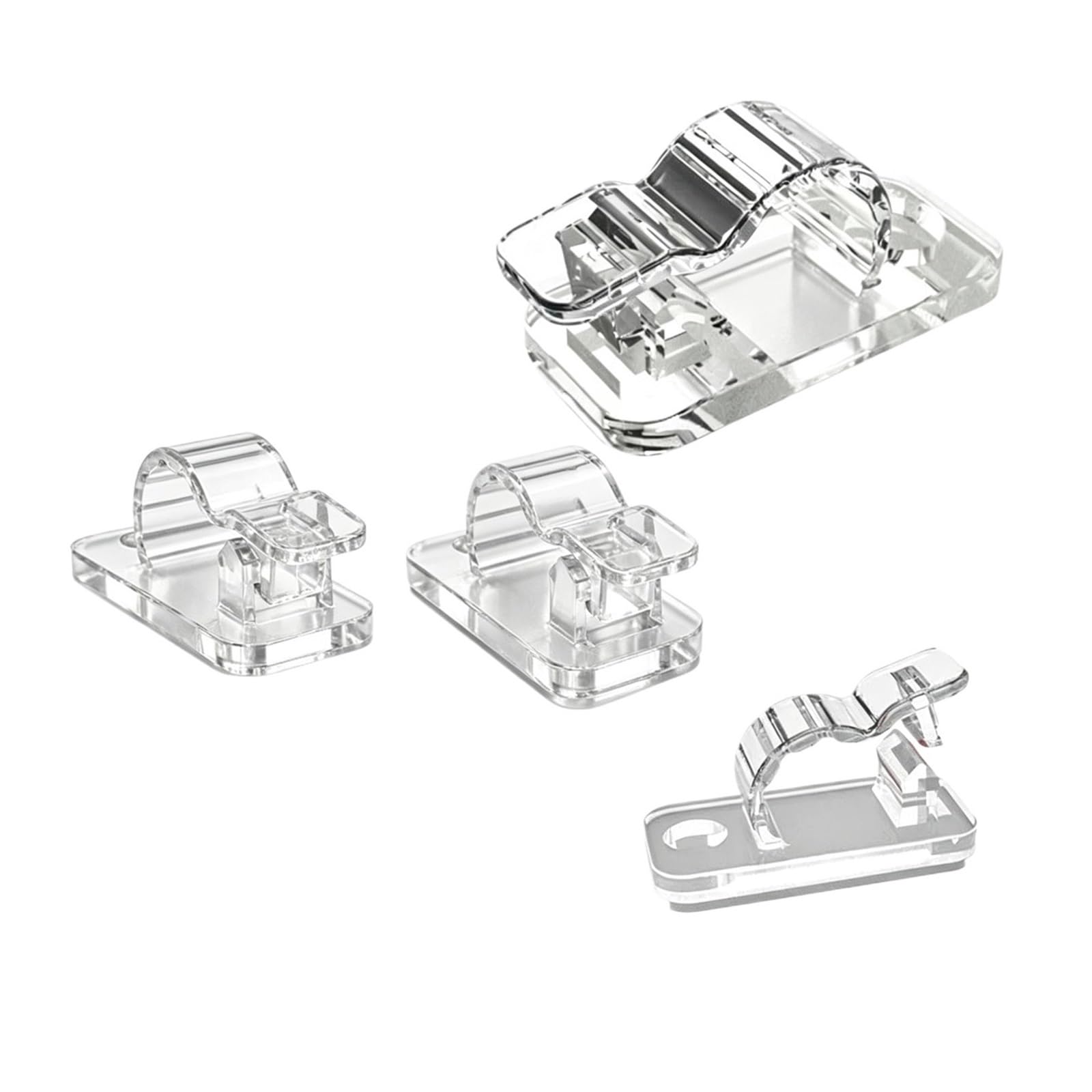 Dpnentv 10Pcs-Transparent Self-Adhesive Bobbin Wire Clips Desktop Wall Data Line Fixed Management