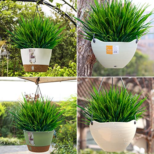 Lnoicy 20Pcs Artificial Outdoor Plants, Fake Wheat Grass Greenery Shrubs Uv Resistant Faux Plastic Plants Garden Porch Window Box Décor (Grass) #TOP3
