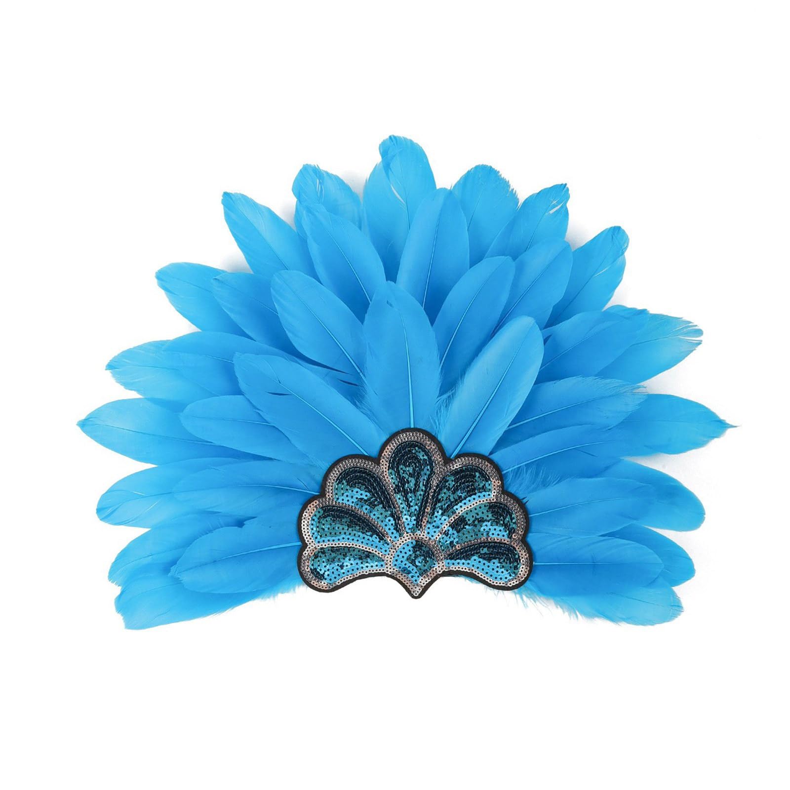 Bandeau à plumes pailletées pour femme avec bande élastique pour carnaval, fête, spectacles et événements spéciaux (comme indiqué)