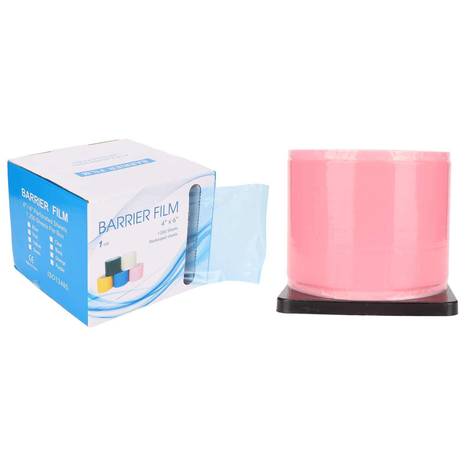 Rouleau de Film Barrière Pratique Facile à Utiliser pour Tatouage Dentaire PE Plastique 1200 Feuilles Film Protecteur Jetable pour Dentaire Ménage (PINK)