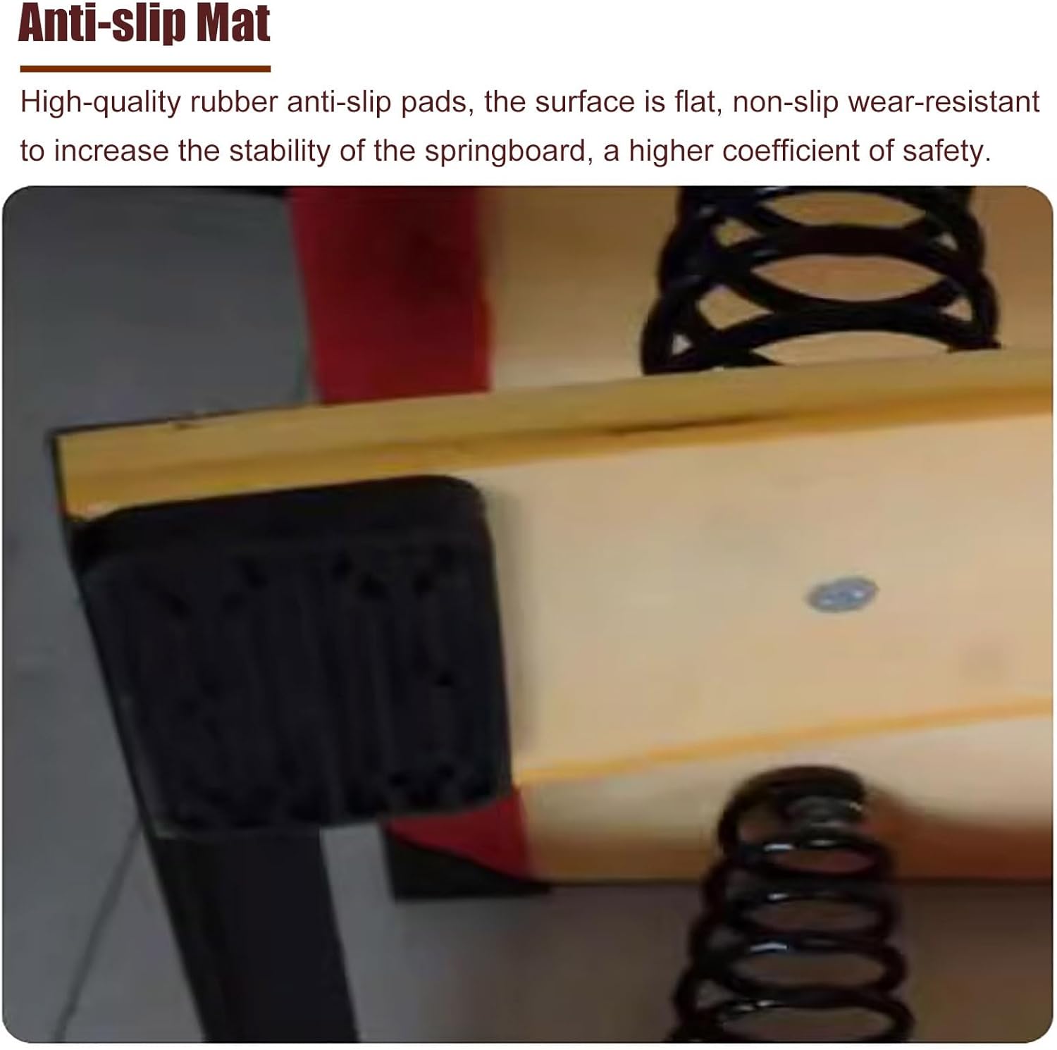 Pro Curved Hardwood Gymnastics with Crash Mats - Ideal for Adults, Teens & Kids, Perfect for Sports Clubs & Martial Arts - Red, 4 Springs, 50x80x20cm