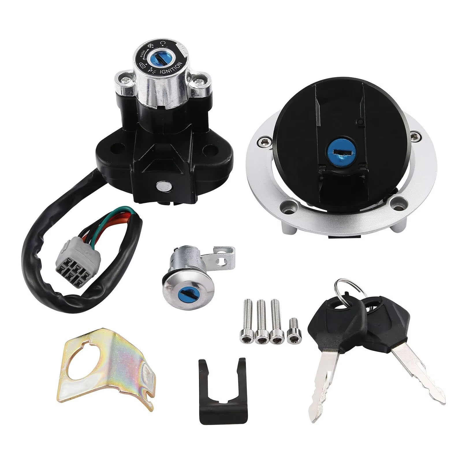 Blocchetto Chiavi Moto Compatibile Con Suzuki Per GSF650 Per Bandit 650 2005-2012 Interruttore Blocco Accensione Interruttore Avviamento A Barilotto Blocco Accensione Interruttore Avviamento