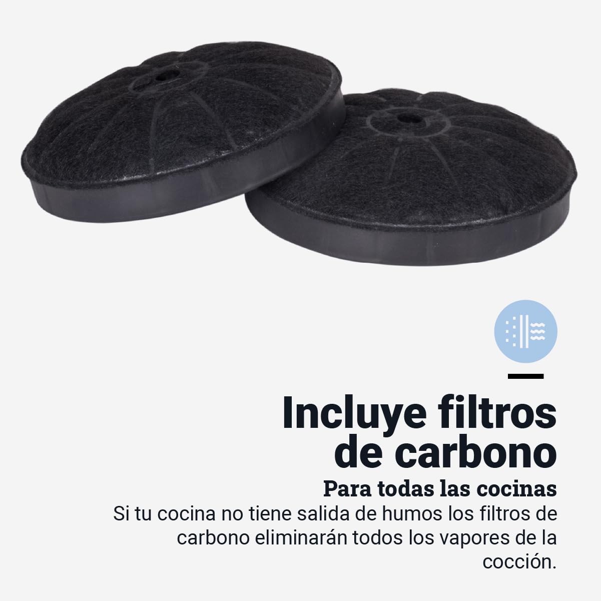 UNIVERSALBLUE Campana Extractora Piramidal Negra 90 cm | Extractor Aire | Filtros de Carbono | 3 Velocidades | Control por Botones | Clase Energética C | Campana Sin Salida de Humos