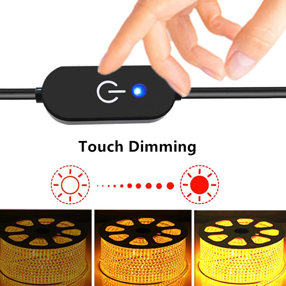 USB Dimmer Switch – 10-Level PWM Dimming With Memory, For LED Strips, Desk Lamps, Neon Signs & RV Lights (5V/2A Max)