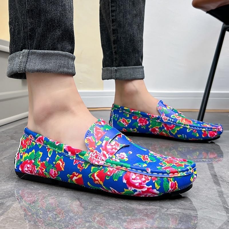 Loafers for Men Pu Leather Driving Loafers Round Toe Tuxedo Wedding Low Top Formal Slip On2