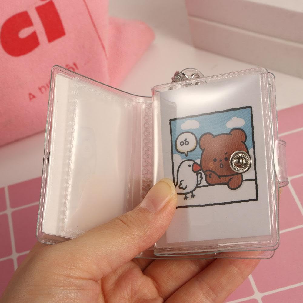 4 Mini Album Fotografico con Portachiavi, Portachiavi Foto