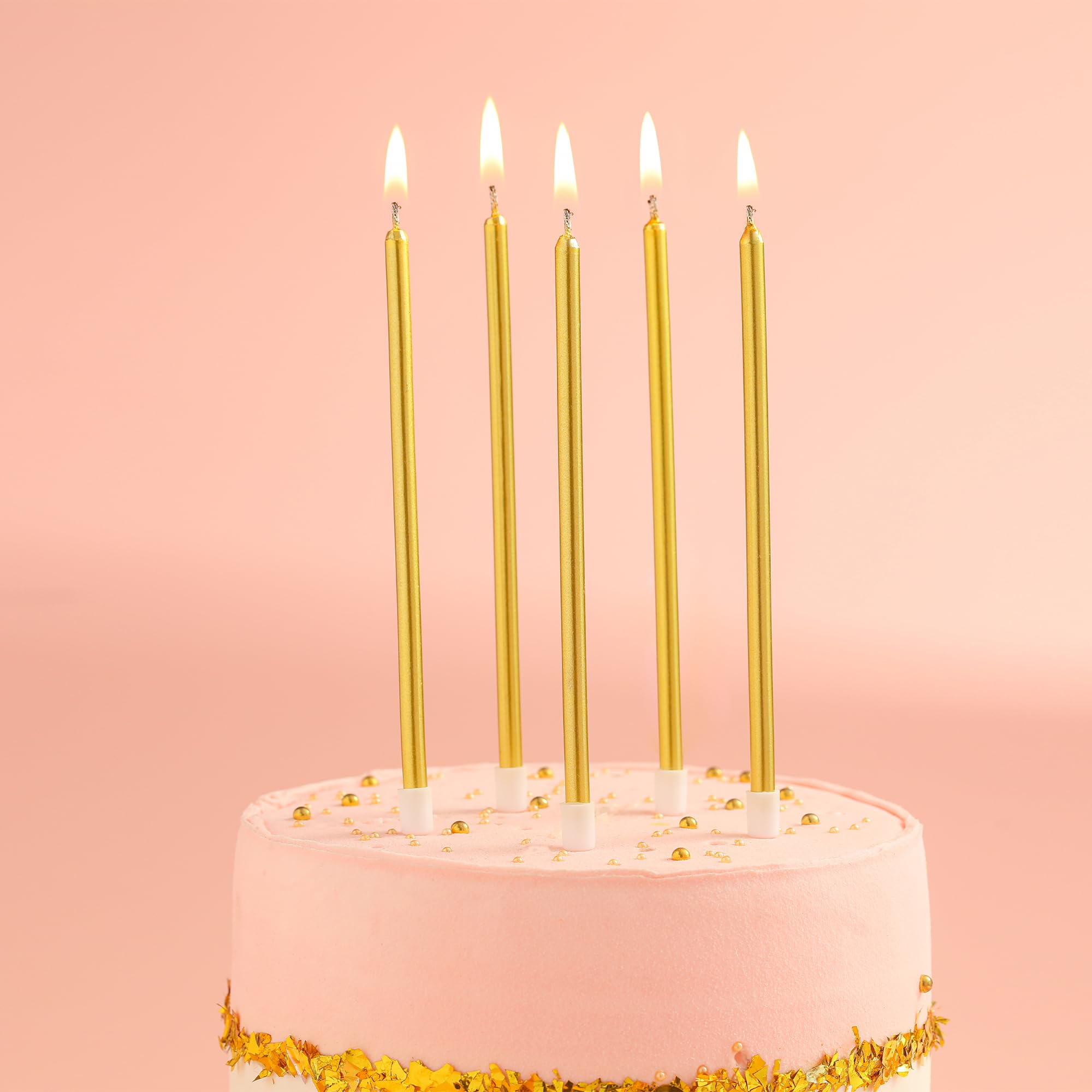 36 velas de cumpleaños metálicas largas y finas doradas, velas para tartas, fiestas de cumpleaños, decoraciones de boda, velas de fiesta, decoraciones de pasteles