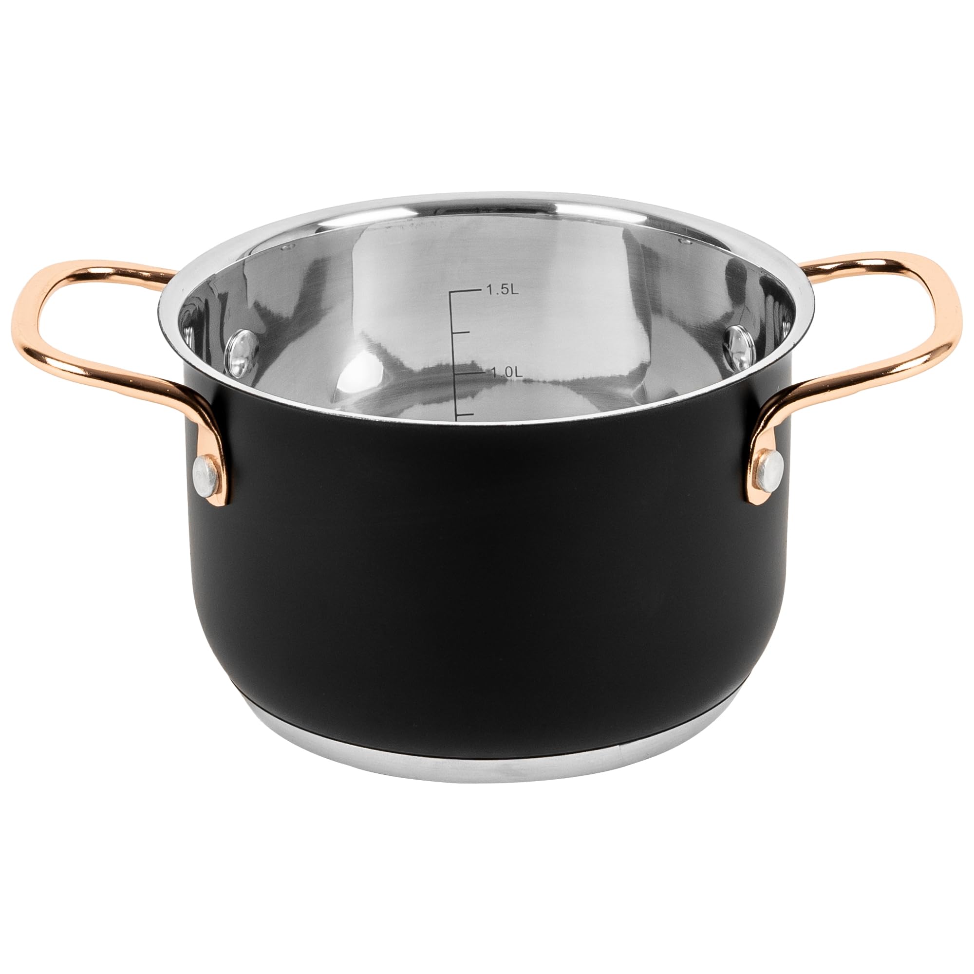 KARL HAUSMANN Juego de Ollas Acero Inoxidable - 3 Piezas - Bateria de Cocina de Acero Inoxidable con Tapas de Vidrio - Apta para induccion, Gas y Vitrocerámica - Set Ollasa