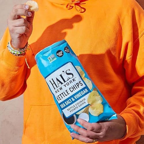 Hal's New York Kettle Cooked Gluten Free Sea Salt & Vinegar Flavored Potato Chip Crisps, 2 Oz (Pack Of 24) #TOP6
