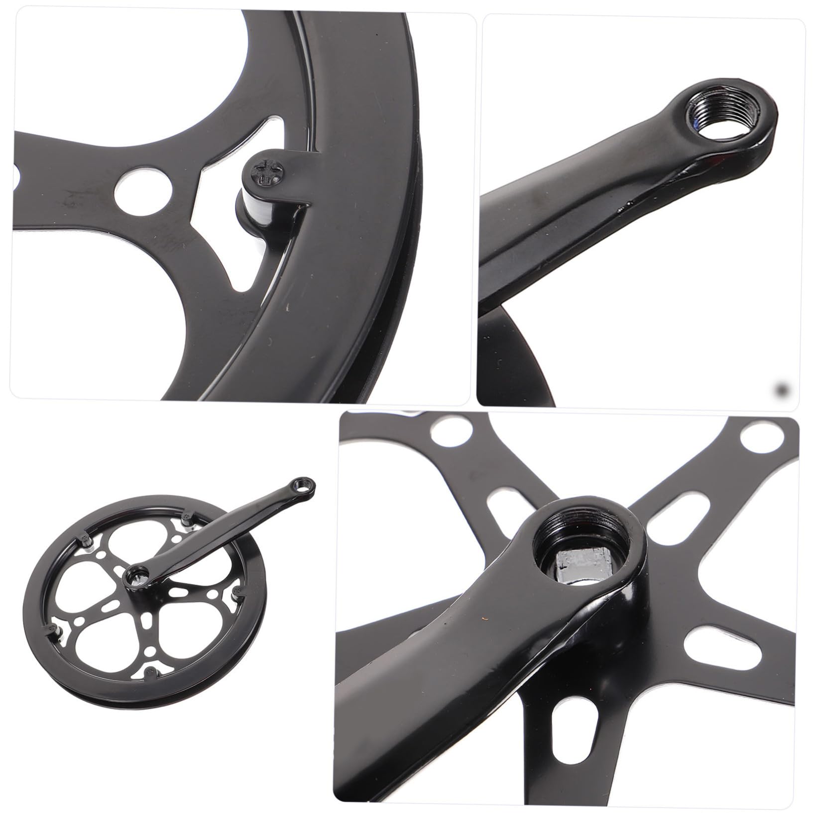 minkissy Guarnitura Pedivella Bici Singola in Ferro Nero 170mm, Resistente all'Usura, Facile da Installare, 52 Denti, per Accessori per Biciclette da Strada