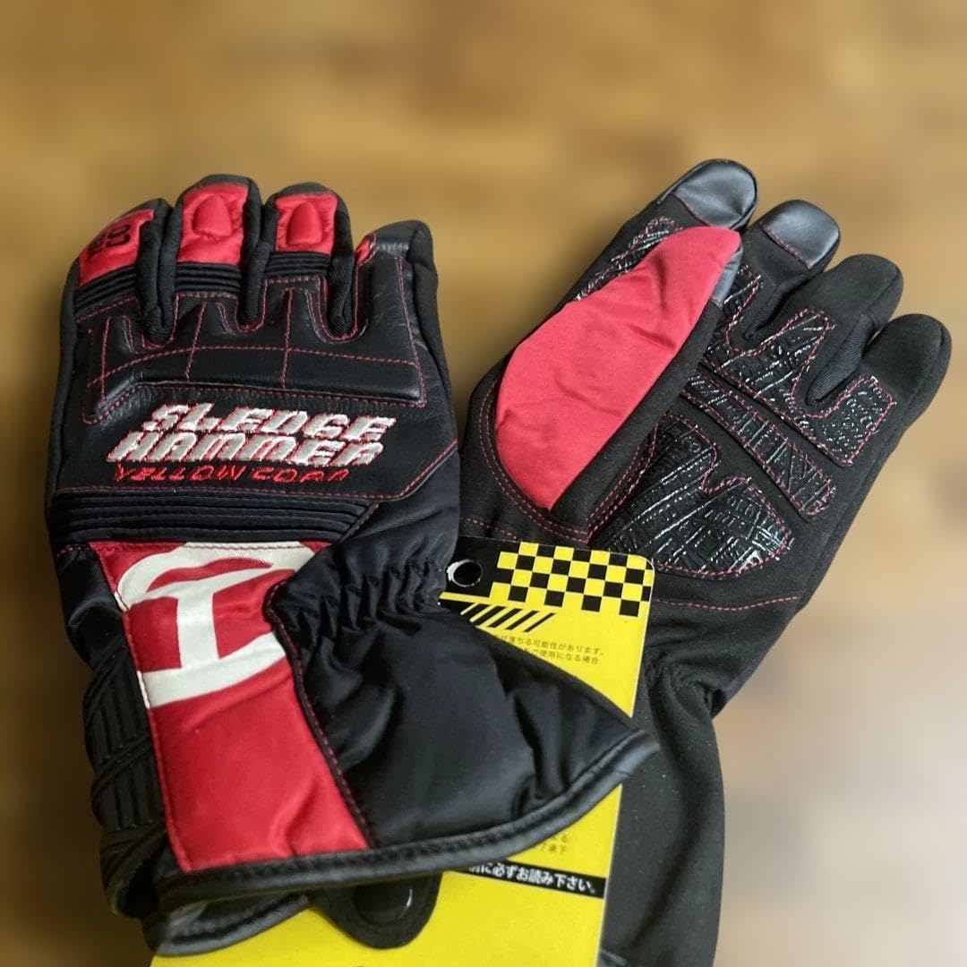 yellow corn バイク用グローブ yg-27zw ll レッド ブラック