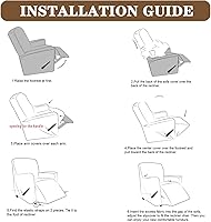 Vista 7 de Fundas para sillas reclinables de jacquard elásticas de 4 piezas para silla reclinable, fundas de sofá, fundas de sofá con parte inferior elástica